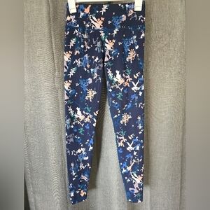 Sweaty Betty Power Full Length Leggings Blue Floral Print Size X Small 0-2